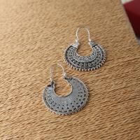 Zinc Alloy Leverback Earring, antique silver color plated, vintage & for woman & hollow 