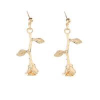 Zinc Alloy Drop Earring, Rose, gold color plated, for woman, 30mm 