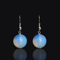 Sea Opal Drop Earring, with Quartz, Round, for woman 