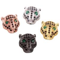 Cubic Zirconia Micro Pave Brass Beads, Leopard, plated, micro pave cubic zirconia nickel, lead & cadmium free Approx 1mm 