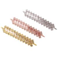 Cubic Zirconia Micro Pave Brass Beads, Stick, plated, micro pave cubic zirconia & 1/1 loop nickel, lead & cadmium free Approx 1mm 