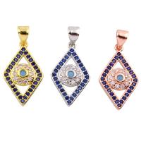 Cubic Zirconia Micro Pave Brass Pendant, Rhombus, plated, micro pave cubic zirconia nickel, lead & cadmium free Approx 