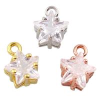 Brass Star Pendants, plated, with cubic zirconia nickel, lead & cadmium free Approx 1mm 