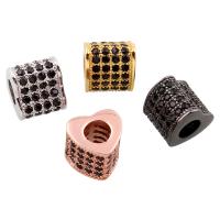 Perles zircon Micro Pave cubes, laiton, Placage, pavé de micro zircon, plus de couleurs à choisir, protéger l'environnement, sans nickel, plomb et cadmium Environ Vendu par PC