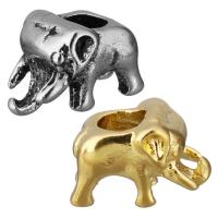 Edelstahl European Perlen, Elephant, plattiert, ohne troll, keine, 14.5x10x9mm, Bohrung:ca. 5mm, verkauft von PC