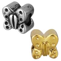Stainless Steel European Beads Setting, Butterfly, plated, without troll Approx 5mm, Inner Approx 1mm 