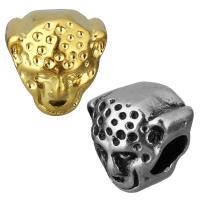 Edelstahl European Perlen, Leopard, plattiert, ohne troll, keine, 11x11x10mm, Bohrung:ca. 5mm, verkauft von PC