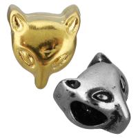 Edelstahl European Perlen, Fuchs, plattiert, ohne troll, keine, 10x11x10mm, Bohrung:ca. 5mm, verkauft von PC