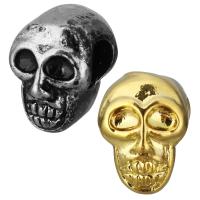 Stainless Steel European Beads, Skull, plated, without troll Approx 5mm 