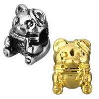 Stainless Steel European Beads, Bear, plated, without troll Approx 5mm 