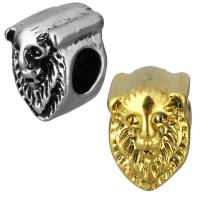Stainless Steel European Beads, Lion, plated, without troll Approx 5mm 