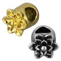 Edelstahl European Perlen, Blume, plattiert, ohne troll, keine, 10x9x12mm, Bohrung:ca. 5mm, verkauft von PC
