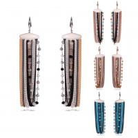 Crystal Tassel Earring, with Zinc Alloy, plated, for woman & faceted 