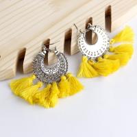 Fashion Fringe Earrings, Zinc Alloy, silver color plated, Bohemian style & for woman & hollow 