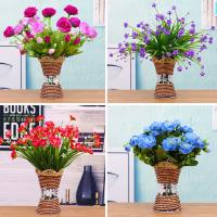 Bonsai Artificial, Plástico, Oeste & Flores artificiales, con Flor de seda, diferentes estilos para la opción, 110x165mm, Vendido por Set