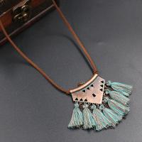 Zinc Alloy Sweater Necklace, with Velveteen Cord, antique bronze color plated, bluing & for woman lead & cadmium free Approx 35 Inch 