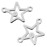 Stainless Steel Charm Connector, Star, 1/1 loop, original color Approx 1mm 