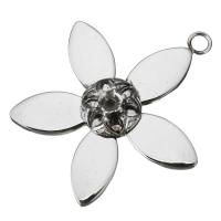 Stainless Steel Pendant Setting, Flower, original color Approx 2.5mm, Inner Approx 3mm 
