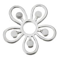 Stainless Steel Jewelry Cabochon, Flower, original color Inner Approx 3mm 