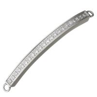 Stainless Steel Connector Bar, with rhinestone & 1/1 loop, original color Approx 2mm 