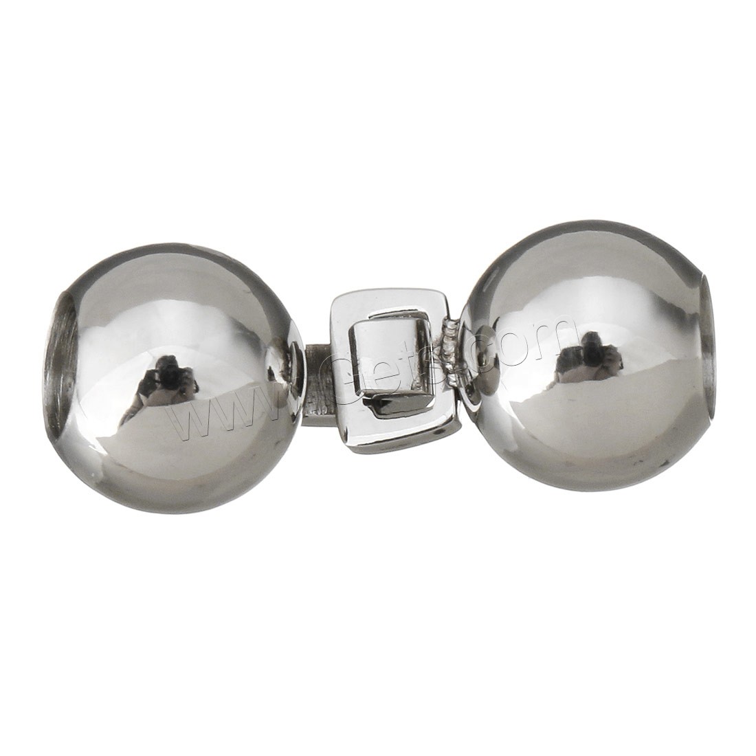 Stainless Steel Fold over Clasp, with bead tip & different size for choice, original color, Sold By Set