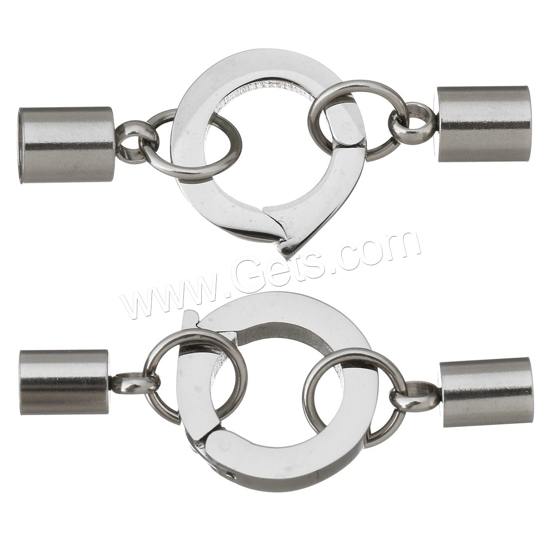 Stainless Steel Fold over Clasp, different size for choice & with end cap, original color, Sold By Set