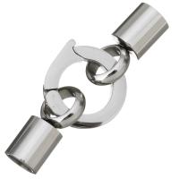 Stainless Steel Fold over Clasp, with end cap, original color, 42mm Inner Approx 5mm 