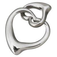 Stainless Steel Charm Connector, Heart, 1/1 loop, original color  