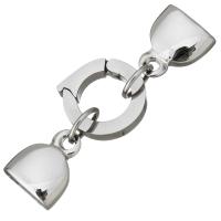Stainless Steel Fold over Clasp, with end cap, original color, 47mm Inner Approx 