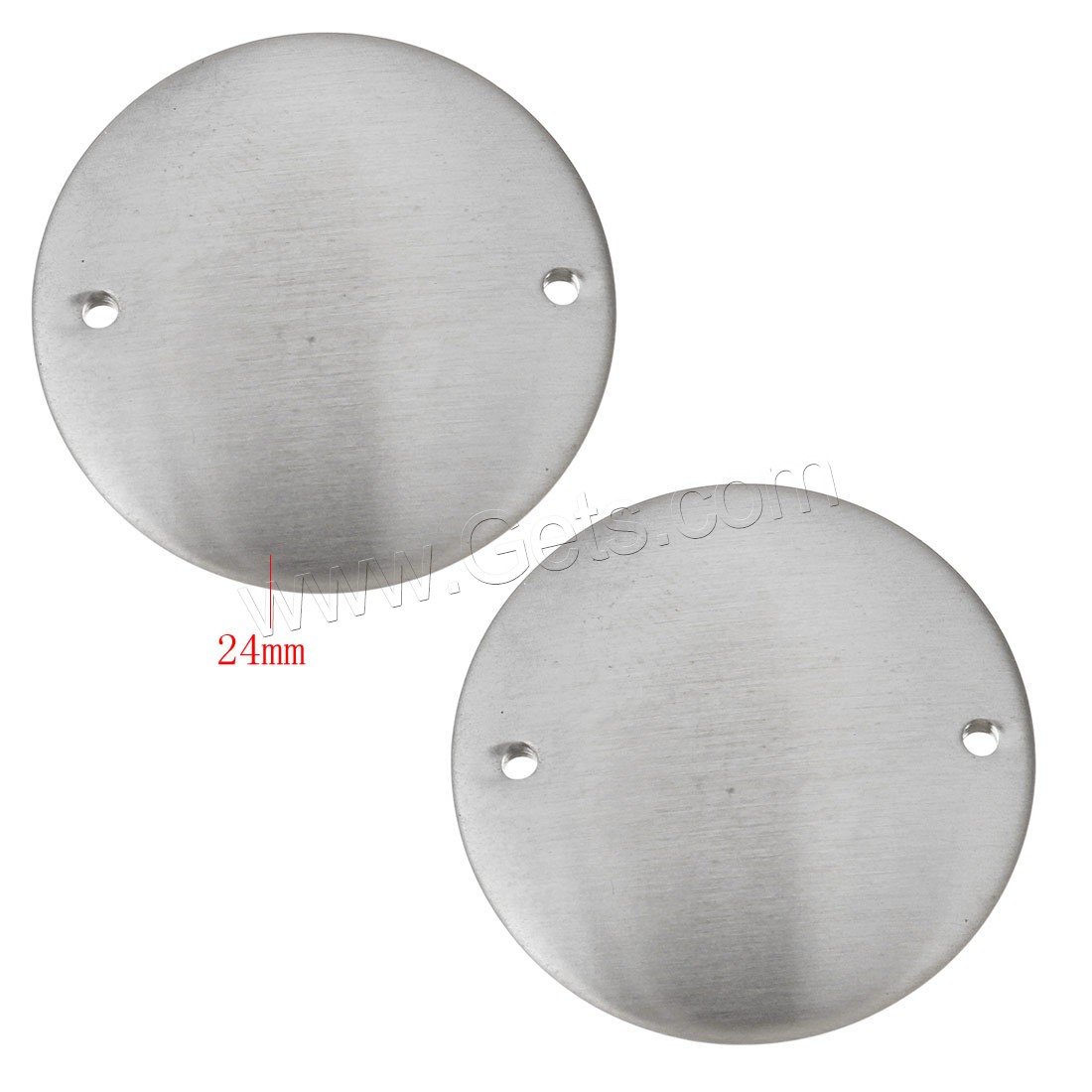 Stainless Steel Charm Connector, Flat Round, different size for choice & 1/1 loop, original color, Hole:Approx 1.5mm, Sold By PC