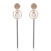 Plastic Pearl Zinc Alloy Earring, with ABS Plastic Pearl, stainless steel post pin, for woman, lead & cadmium free 