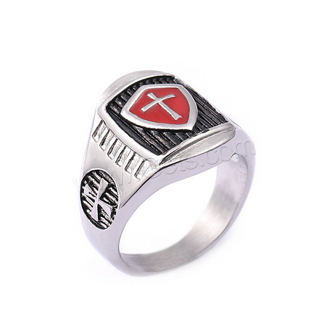 Titanium Steel Finger Ring, different size for choice & for man & enamel, 4mm, Sold By PC