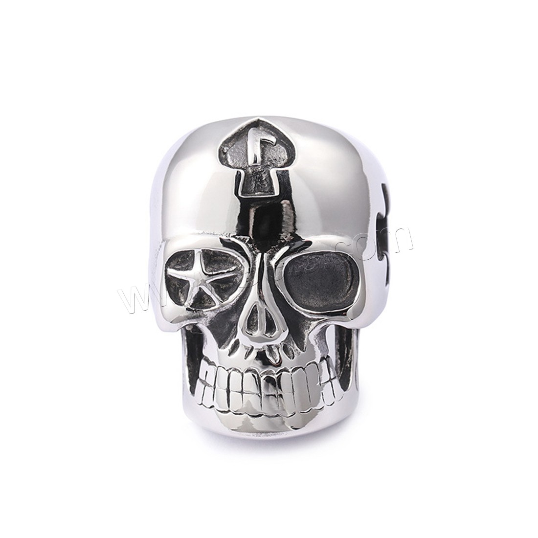 Titanium Steel Finger Ring, Skull, polished, different size for choice & for man & blacken, 8mm, Sold By PC