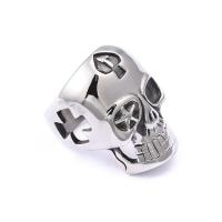 Титан Сталь палец кольцо, титан, Череп, полированный, разный размер для выбора & Мужский & чернеют, 8mm, продается PC