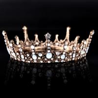 Bridal Tiaras, Zinc Alloy, with Crystal, Crown, plated, for bridal & faceted & with rhinestone lead & cadmium free, 55mm 
