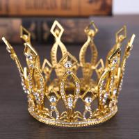 Bridal Tiaras, Zinc Alloy, with Crystal, Crown, gold color plated, for bridal & with rhinestone, lead & cadmium free, 95mm 