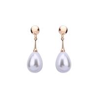 Plastic Pearl Zinc Alloy Earring, with ABS Plastic Pearl, stainless steel post pin, Teardrop, gold color plated, imitation pearl & for woman, lead & cadmium free 