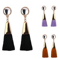 Fashion Tassel Earring, Zinc Alloy, with ABS Plastic Pearl, stainless steel post pin, gold color plated, for woman lead & cadmium free 