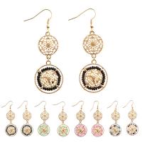 Zinc Alloy Drop Earring, with Glass Seed Beads, iron earring hook, Donut, gold color plated, imitation pearl & for woman lead & cadmium free, 10-30mm 