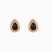 Acrylic Stud Earring, Zinc Alloy, with Acrylic, stainless steel post pin, Teardrop, gold color plated, for woman & faceted, lead & cadmium free 