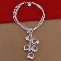 Brass Bracelets, real silver plated, snake chain & for woman & , lead & cadmium free, 200mm Approx 8 Inch 