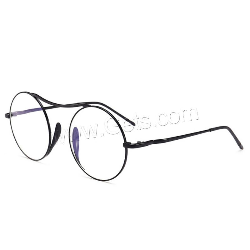 Clear Plain Glasses, Metal Alloy, with PC plastic lens, vintage & Unisex & different designs for choice, 136x145x53mm, Sold By PC