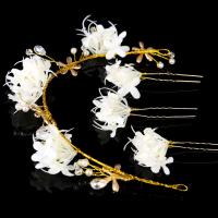 Nuptiale Couronne cheveux, Laine soie, avec Plastique ABS perle & cristal, fleur, fait à la main, pour femme & facettes, plus de couleurs à choisir Vendu par PC