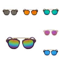 Gafas de sol de moda, aleación de metal, con Plástico PC & Acrílico, para  los niños, más colores para la opción, 132x132x40mm, Vendido por UD