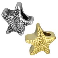 Stainless Steel European Beads, Starfish, plated, without troll Approx 5mm 