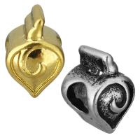Edelstahl European Perlen, Herz, plattiert, ohne troll, keine, 9x13x10mm, Bohrung:ca. 5mm, verkauft von PC