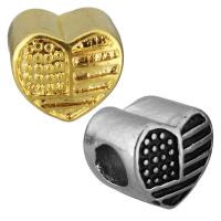 Stainless Steel European Beads, Heart, plated, without troll Approx 5mm 