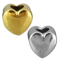 Stainless Steel European Beads, Heart, plated, without troll Approx 5mm 