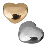Edelstahl Perlen, Herz, plattiert, keine, 12x11x5mm, Bohrung:ca. 1.5mm, verkauft von PC