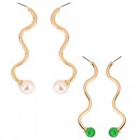Zinc Alloy Drop Earring, stainless steel post pin, gold color plated & for woman, lead & cadmium free, 65mm 